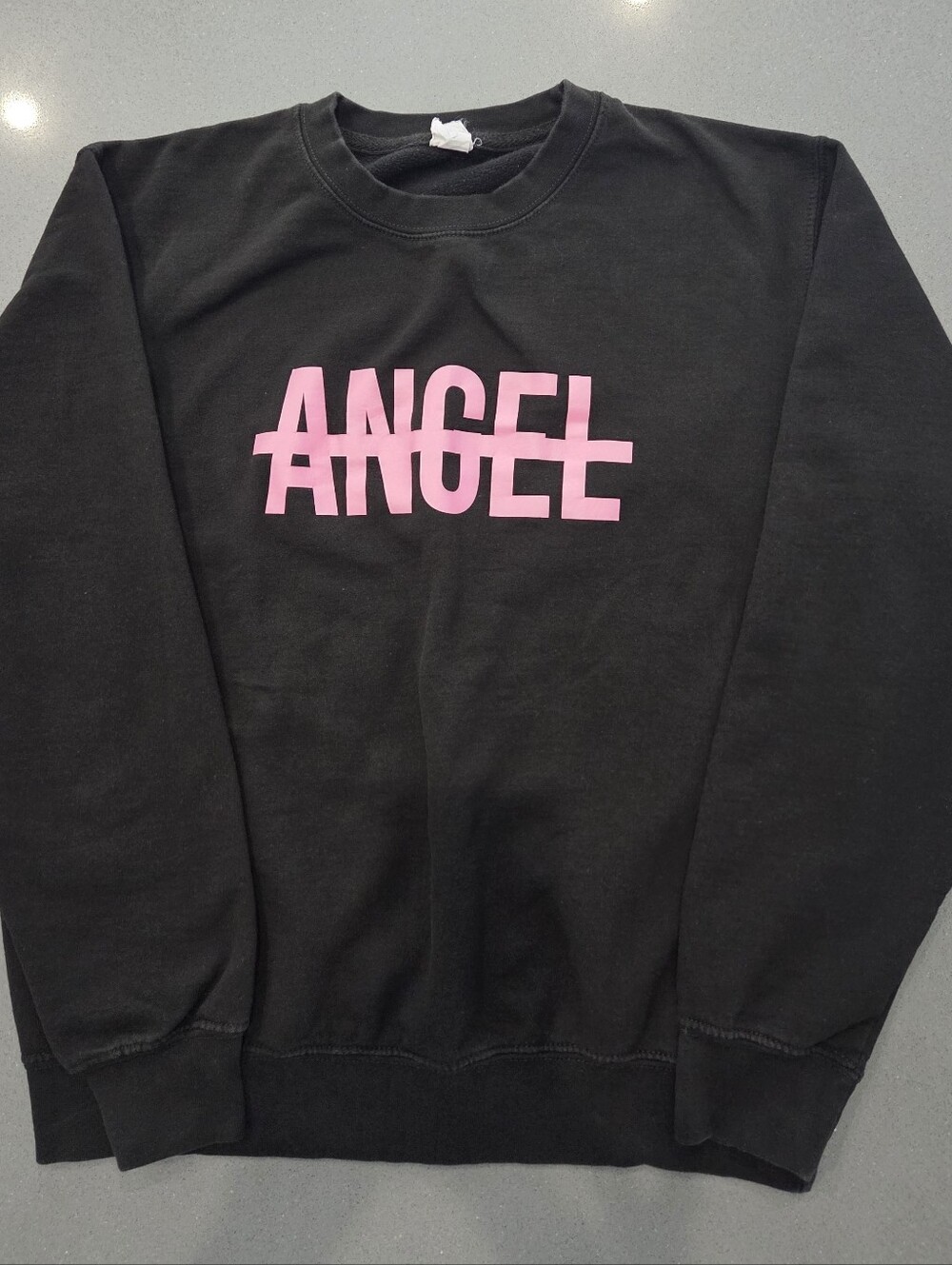 Black 'ANGEL' Graphic Crewneck Sweatshirt - Unbranded